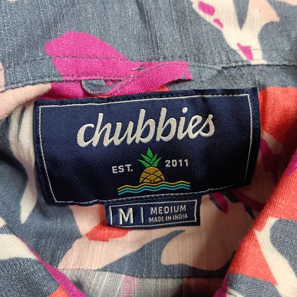 Chubbies The Friday Shirt Men's M Multi Floral Slub Poplin The Shakedown Street - Picture 4 of 7